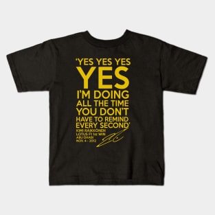 Kimi Raikkonen  Funny Yes Yes Yes Kids T-Shirt